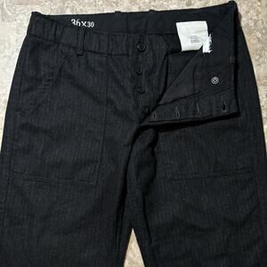 Vintage Gap Wool Pants Mens 36x30 Black Military Engineer Button Fly Y2K